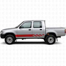 Checkered Strepen Rocker Panel Vinyl Sticker voor Toyota Hilux 1988-1997 3