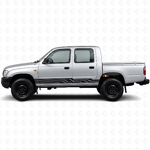 Vlechtlijnen Rocker Panel Vinyl Decal voor Toyota Hilux 1997-2004 1