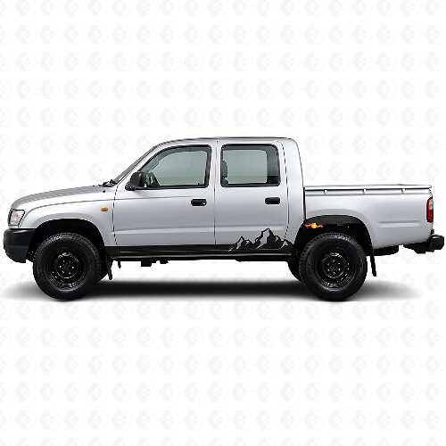 Mountains Dunne Strepen Rockerpaneel Vinylsticker voor Toyota Hilux 1997-2004 1