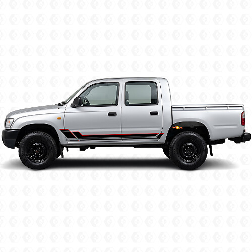 Twin Strepen Rocker Panel Vinyl Decal Kit voor Toyota Hilux 1997-2004 1
