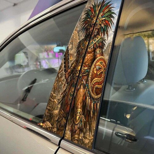 Azteekse Krijger Autodeurstijl Vinyl Decal Sticker Set