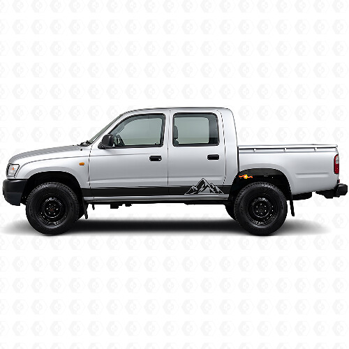 Mountains Style Strepen Rocker Panel Vinyl Decal Kit voor Toyota Hilux 1997-2004 1
