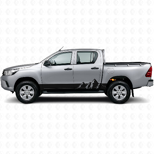 Mountains Wide Strepen Rocker Panel Vinyl Decal voor Toyota Hilux 2015+ 1