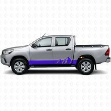 Mountains Wide Strepen Rocker Panel Vinyl Decal voor Toyota Hilux 2015+ 2