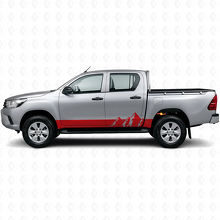 Mountains Wide Strepen Rocker Panel Vinyl Decal voor Toyota Hilux 2015+ 3