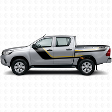 Twin Stripes Deur- en Achterzij Vinyl Decal Kit voor Toyota Hilux 2015+ 2