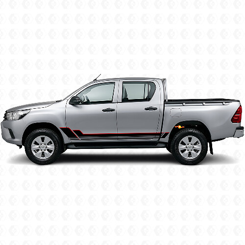 Twin Stripes Rockerpanel Vinyl Decal Kit voor Toyota Hilux 2015+