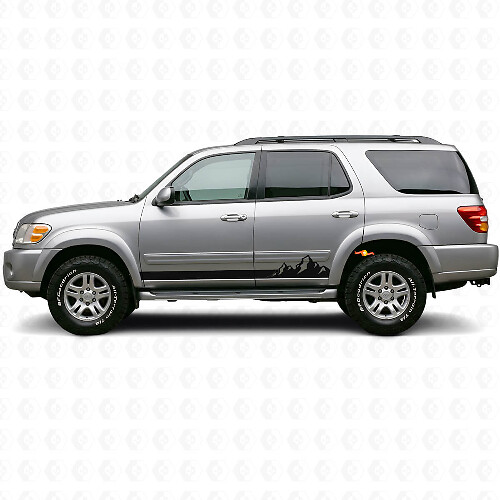 Mountains Dunne Strepen Rocker Panel Vinyl Decal voor Toyota Sequoia 2000-2007 1