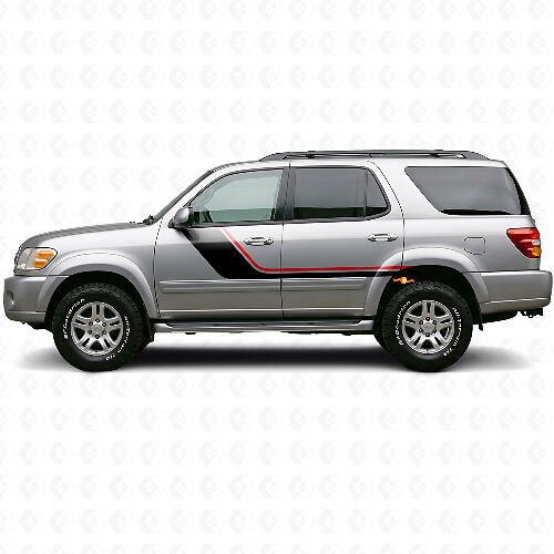 Tweelingstrepen Zij Vinyl Decal Kit voor Toyota Sequoia 2000-2007