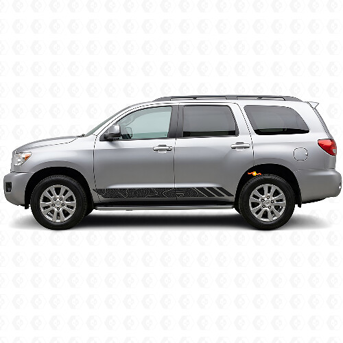 Topografische Stijl Strepen Deur Vinyl Sticker voor Toyota Sequoia 2007-2022