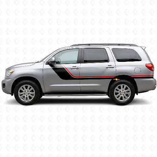 Twin Stripes Zijkant Vinyl Decal Kit voor Toyota Sequoia 2007-2022 1
