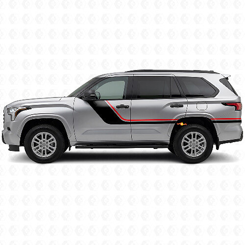 Twin Strepen Side Vinyl Decal Kit voor Toyota Sequoia 2022+ 1