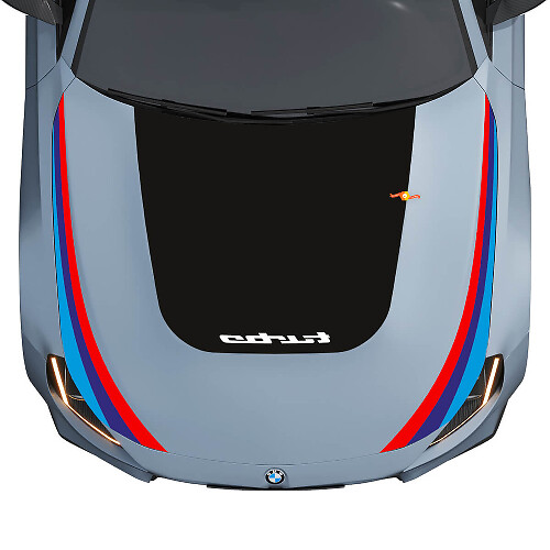 Blackout Turbo- en M Performance-strepen motorkap vinylsticker voor BMW M2 G87