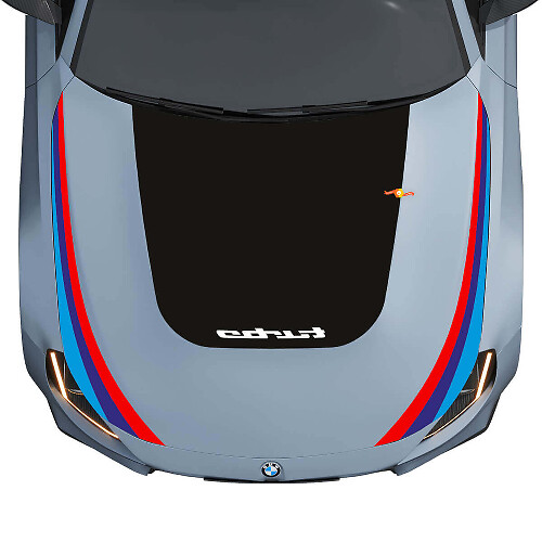 Blackout Turbo- en M Performance-strepen motorkap vinylsticker voor BMW M2 G87