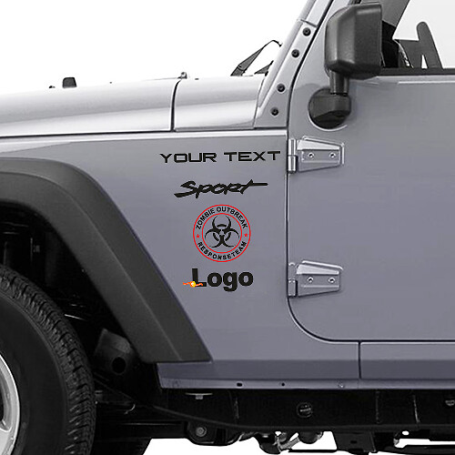 Zombie Outbreak Response Team vinylsticker voor Jeep Wrangler Rubicon