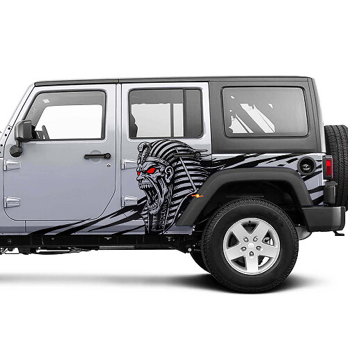 Boze Farao Side Vinyl Decal Kit voor Jeep Wrangler Unlimited_1