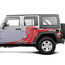 Boze Farao Zijde Vinyl Sticker voor Jeep Wrangler Unlimited 3
