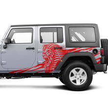 Boze Farao Side Vinyl Decal Kit voor Jeep Wrangler Unlimited_3