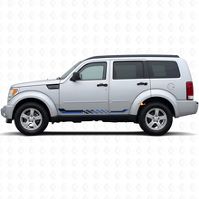 Vinyldecal met geruit vlag-zijkstrepen voor Dodge Nitro 2007-2011 2