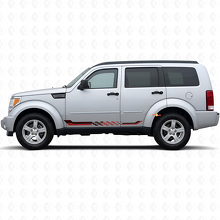 Vinyldecal met geruit vlag-zijkstrepen voor Dodge Nitro 2007-2011 3