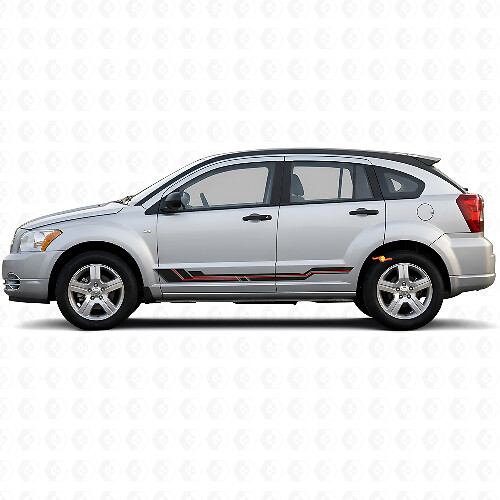 Gebogen Strepen Rocker Panel Vinyl Decal voor Dodge Caliber 2007-2012 1