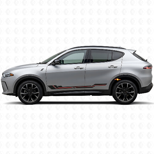 Gekromde Strepen Rocker Panel Vinyl Sticker voor Dodge Hornet 2023+ 1