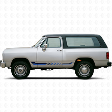 Vinyl Sticker met Geruite Vlag Zijstrepen voor Dodge Ramcharger 1974-1993 2