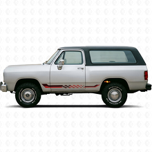 Vinyl Sticker met Geruite Vlag Zijstrepen voor Dodge Ramcharger 1974-1993 3