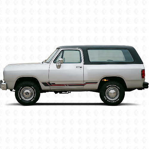 Gebogen Strepen Rocker Panel Vinyl Decal voor Dodge Ramcharger 1974-1993 1
