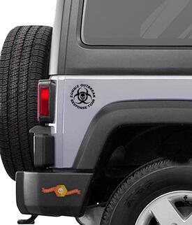 Jeep Skull Rubicon Wrangler Zombie Outbreak Response Team Wrangler Sticker#7