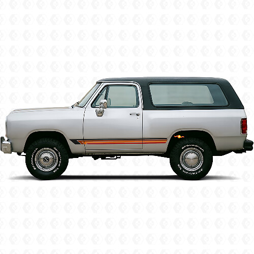 Vintage rechte strepen zijvinylsticker voor Ramcharger 1974-1993 1