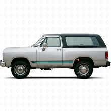 Vintage rechte strepen zijvinylsticker voor Ramcharger 1974-1993 2