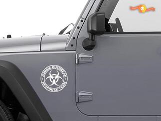 Jeep Rubicon Wrangler Zombie Outbreak Response Team Wrangler Sticker#8