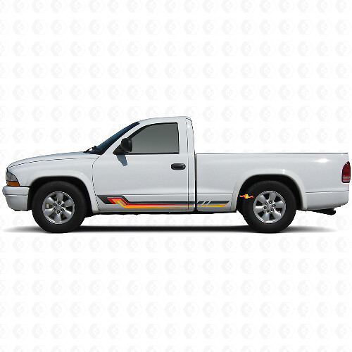 Vintage stijl zijkstrepen vinyl sticker voor Dodge Dakota 1997-2004 1