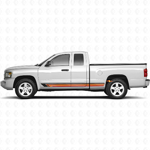 Vintage rechte strepen zijkant vinyl decal voor Dakota 2005-2011 1