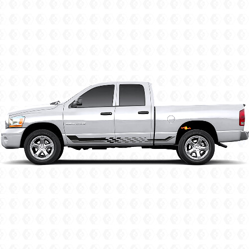 Gecontroleerde Vlag Zijstrepen Vinyl Sticker voor Dodge Ram 1500 2002-2008