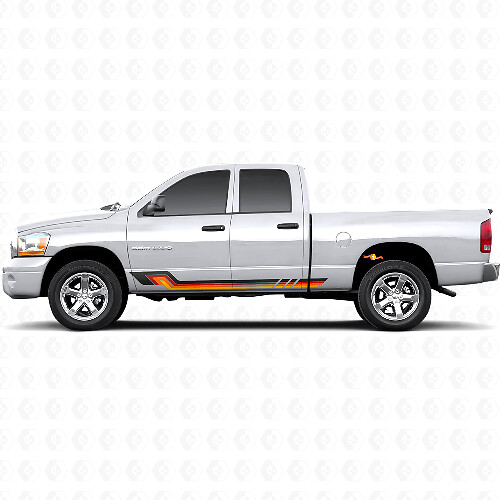 Vinyl decal met zijstrepen in vintage stijl voor Dodge Ram 1500 2002-2008