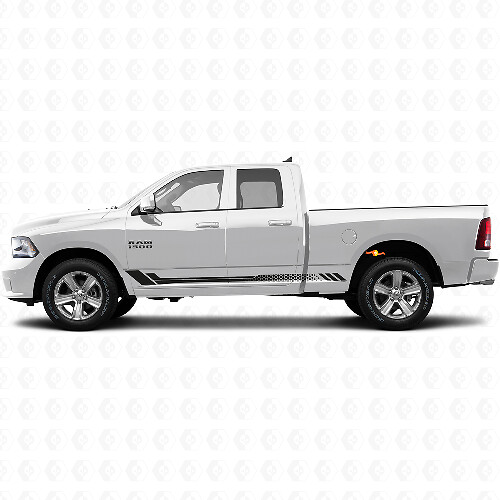 Honeycomb Strepen Zij Vinyl Sticker voor Dodge Ram 1500 2011-2018 1