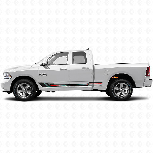 Gebogen Strepen Rocker Panel Vinyl Decal voor Dodge Ram 1500 2011-2018