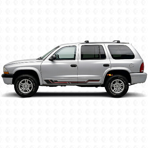 Gekromde Strepen Rocker Panel Vinyl Sticker voor Dodge Durango 1998-2003 1
