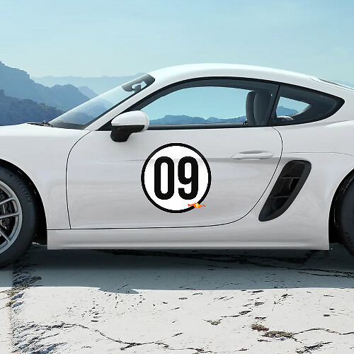 Heritage Design Deurzijde Nummer Vinyl Decal Sticker Kit Voor Porsche 718 Cayman