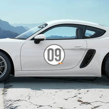Heritage Stijl Deurnummer Rondel Vinyl Decal voor Porsche 718 Cayman_2