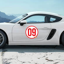 Heritage Stijl Deurnummer Rondel Vinyl Decal voor Porsche 718 Cayman_3