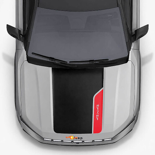Blackout 4x4 Motorkap Vinyl Stickers voor Jeep Compass 2026
