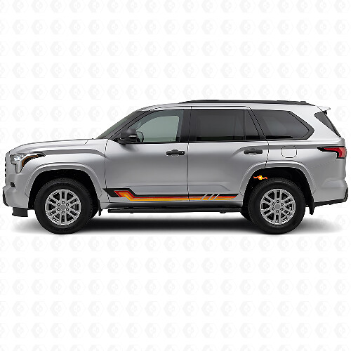 Vinylsticker in vintage stijl zijstrepen voor Toyota Sequoia 2022+