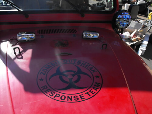 Zombie Biohazard Stijl Logo Capuchon Vinyl Decal Sticker voor Jeep Wrangler