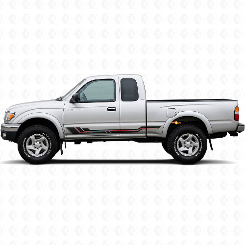 Gebogen Strepen Rocker Panel Vinyl Decal voor Toyota Tacoma 1995-2004_1