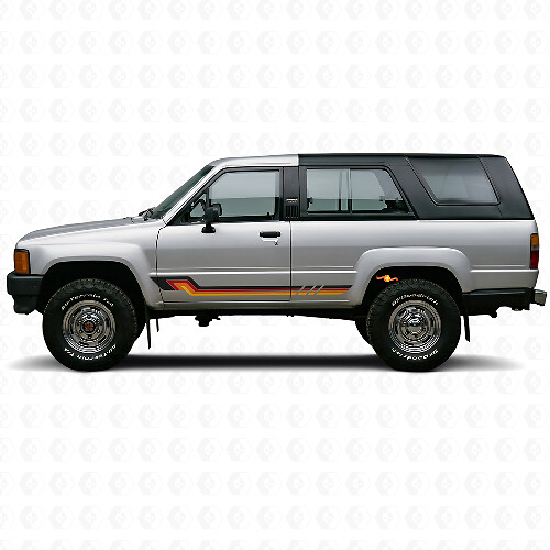 Vinylsticker in vintage stijl met zijstrepen voor Toyota 4Runner 1984-1989_1