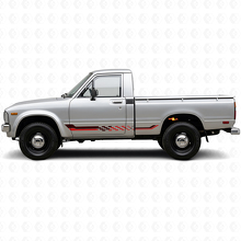 Vinylsticker met geruite vlag zijstrepen voor Toyota Hilux 1978-1983_3
