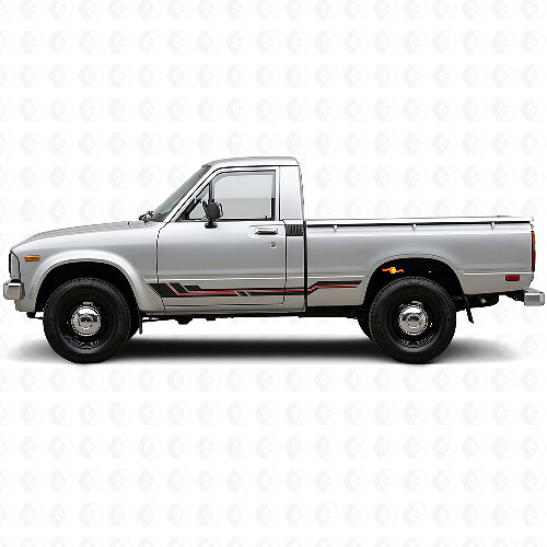 Gebogen Strepen Rocker Panel Vinyl Sticker voor Toyota Hilux 1978-1983_1